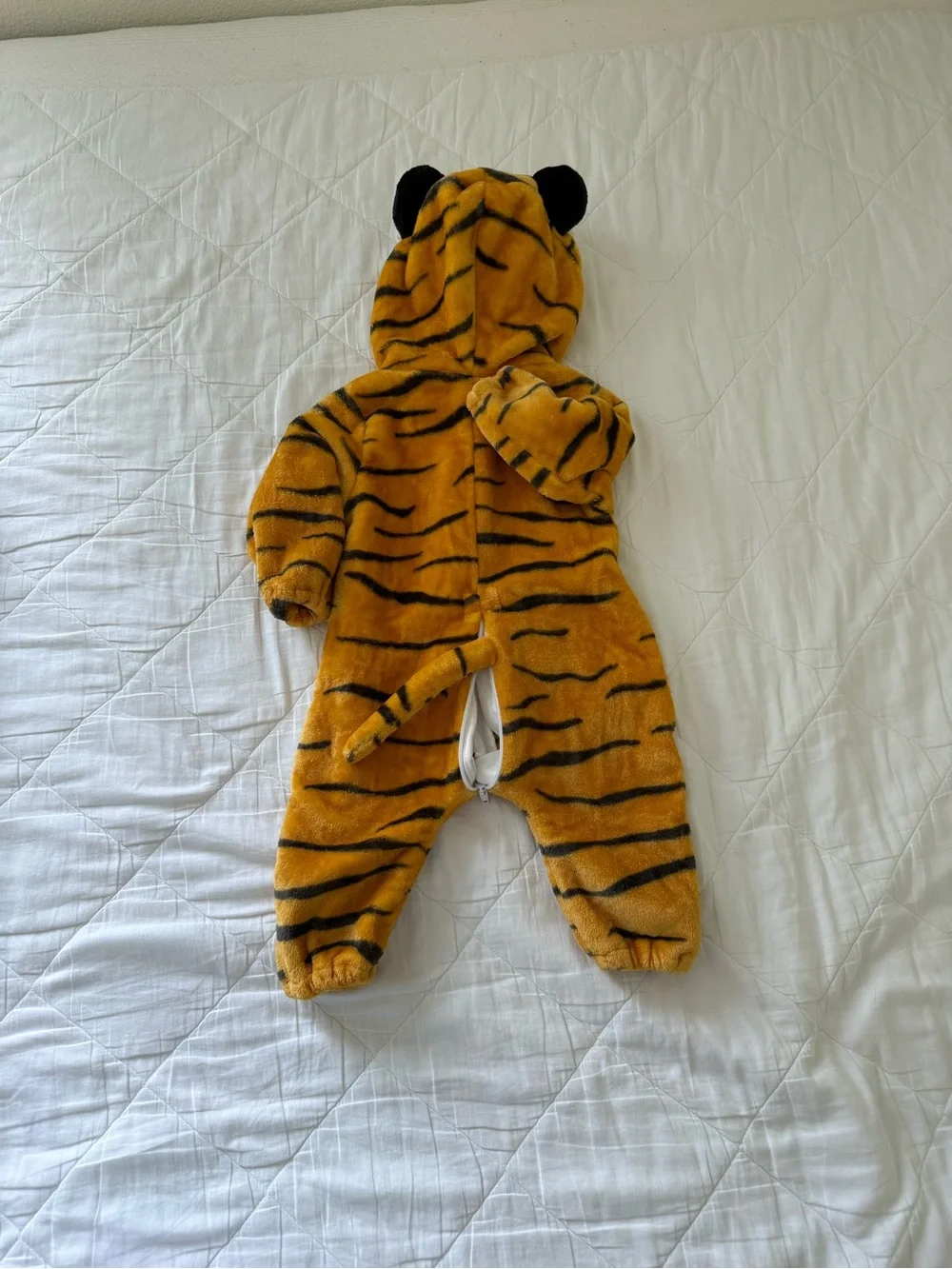 Tiger Plush Hooded One-Piece for Kids - Orange and White